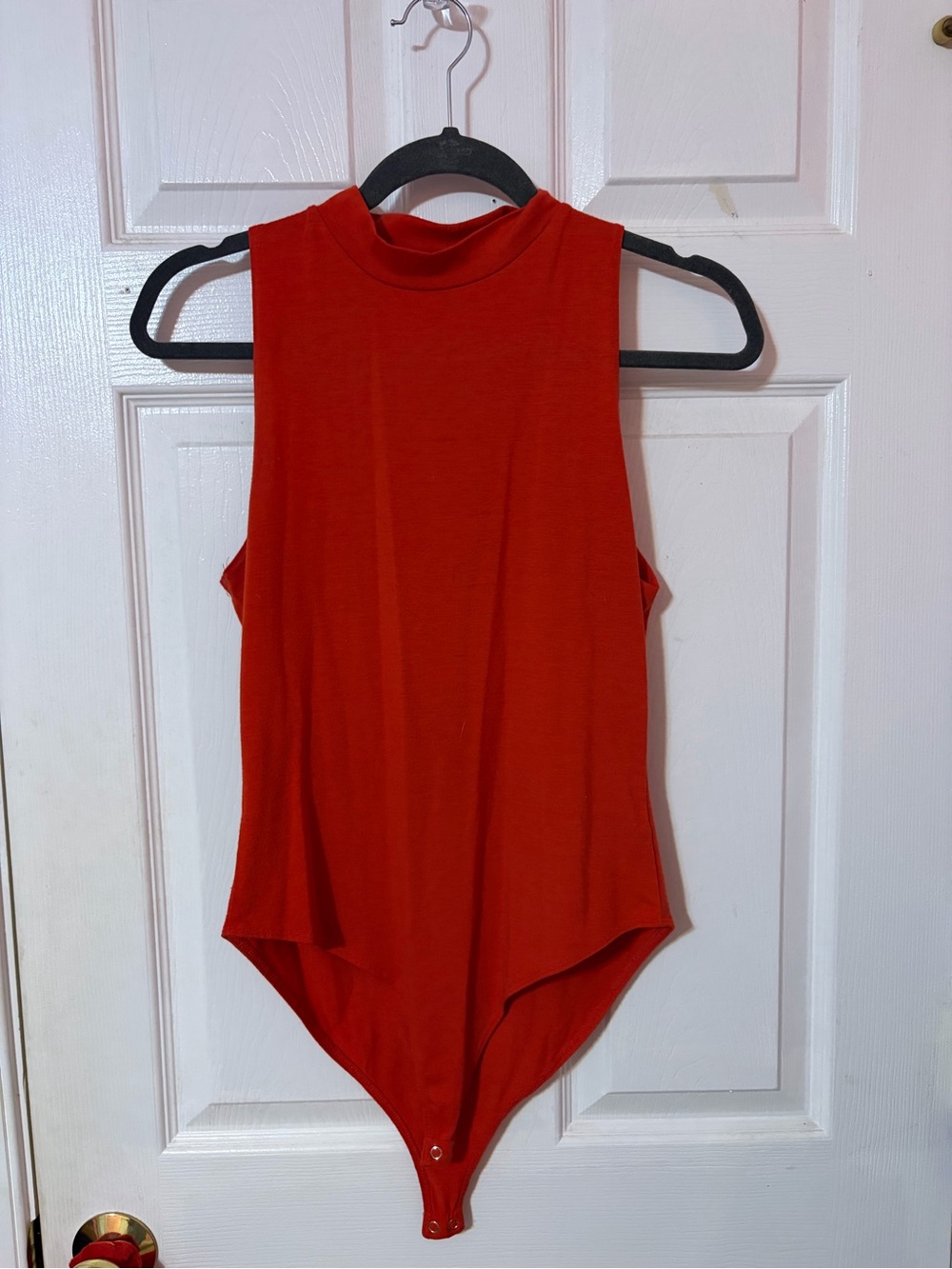 Forever 21 Sleeveless Mock Neck Bodysuit - Red